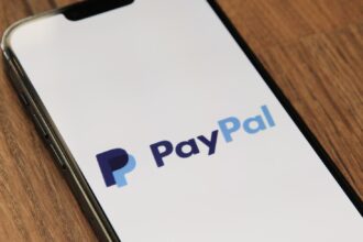 a phone with a pay pay logo on it